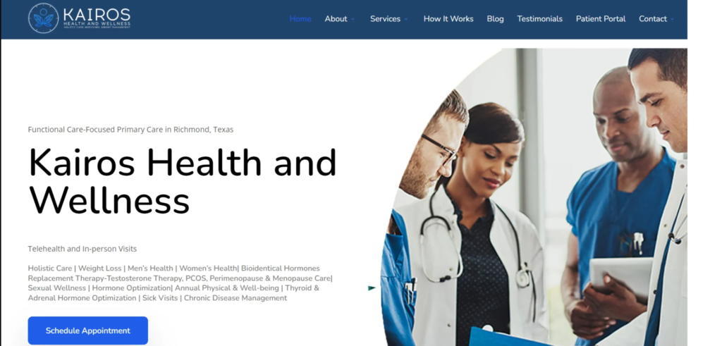 Web de Kairos Health and Wellness